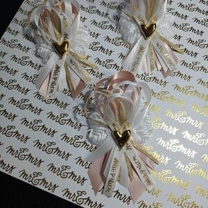 25 Bridal Shower “Mr. & Mrs.” Corsages/Capias